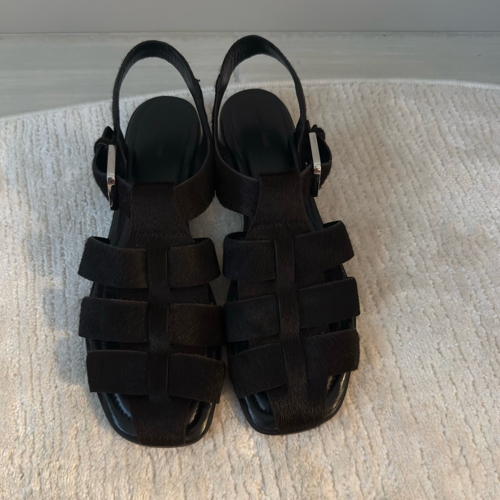 Massimo Dutti Fisherman Sandals,41, Brown Fur - Picture 13 of 17